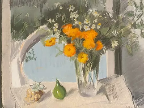 Nature morte aux fleurs et aux fruits