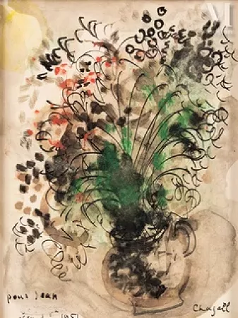 Marc CHAGALL (Vitebsk 1887 - Saint-Paul-de-Vence 1985) — Bouquet de fleurs