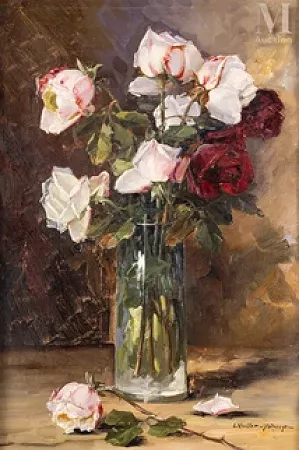 Bouquet de roses dans un vase