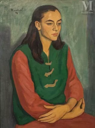 Portrait de femme sur fond vert