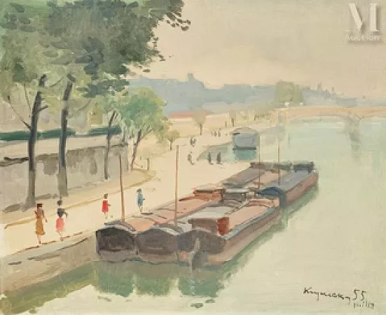 Péniches sur la Seine, Paris