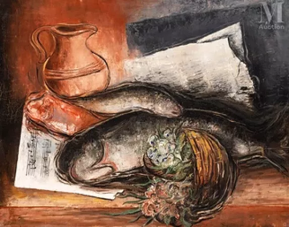 Nature morte aux poissons et à la partition