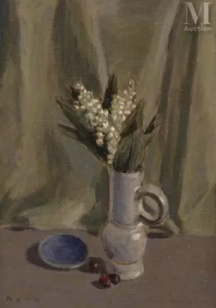 Bouquet de muguet et coupelle