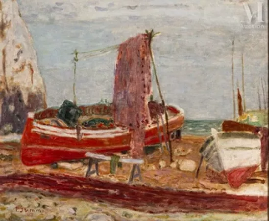 Barques de pêche sur la grève