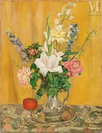Bouquet de roses et arums
