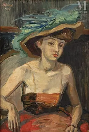 Portrait de jeune femme au chapeau