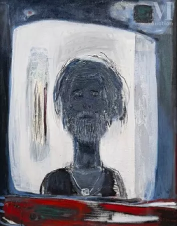 Tête d'homme et figure abstraite
