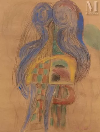 Palette sur la chaise de l'artiste