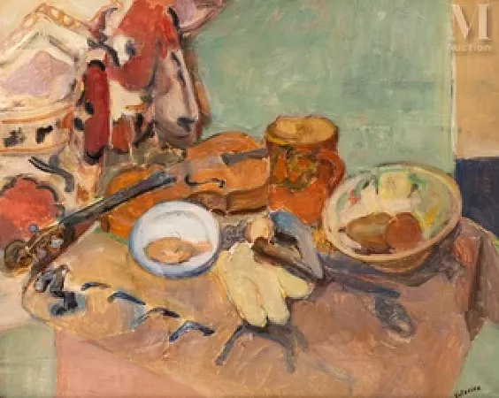 Composition aux gants et au violon