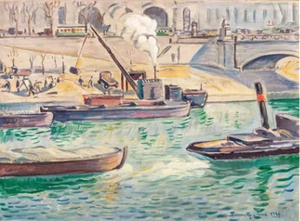 Péniches sur la Seine, Paris