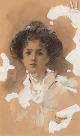 Portrait de femme au chignon