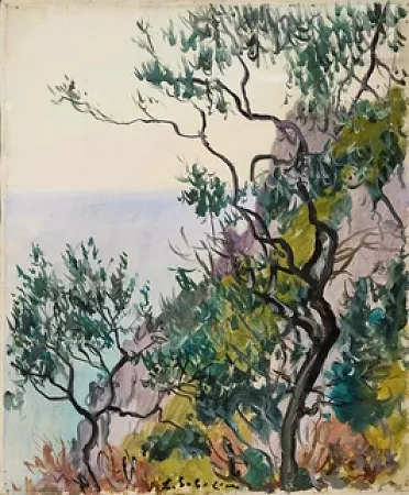 Les arbres sur la falaise, Capri