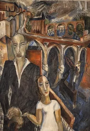 Père et fille dans la ville