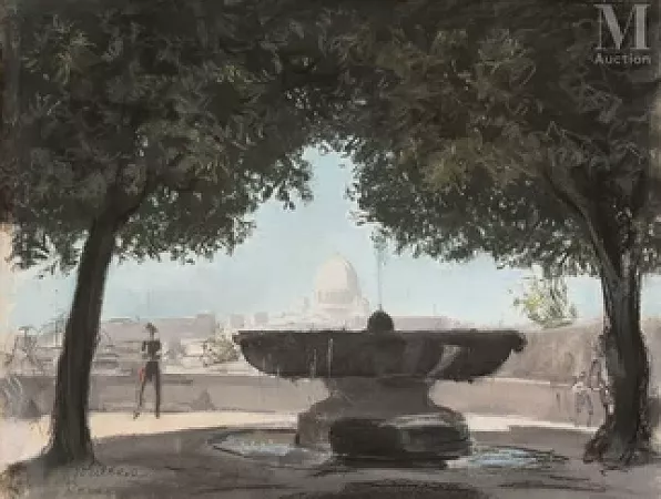Vasque de la Villa Médicis à Rome
