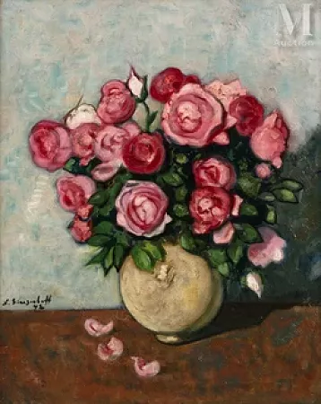 Bouquet de roses dans un vase