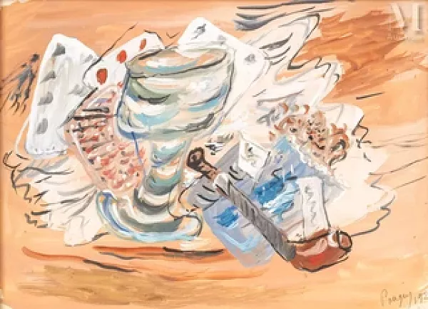 Composition à la pipe et aux cartes