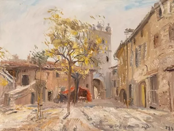 Place Grimaldi et porte de Nice à Cagnes-sur-Mer