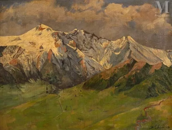 Vallée et montagnes enneigées (Snowcapped valley)