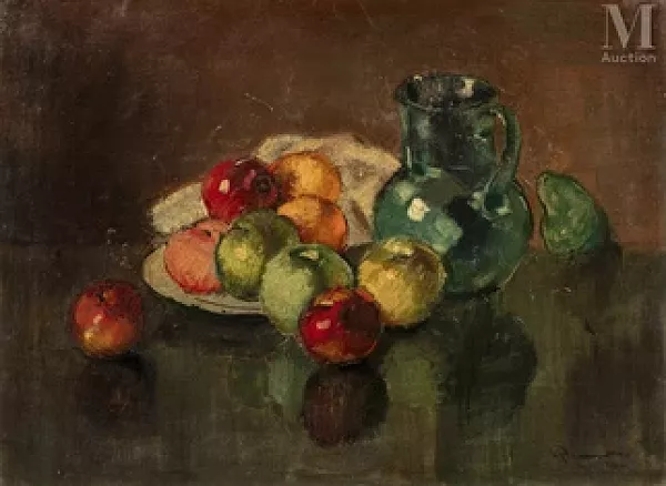 Composition aux pommes et à la cruche verte