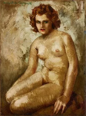 Nu assis, circa 1920