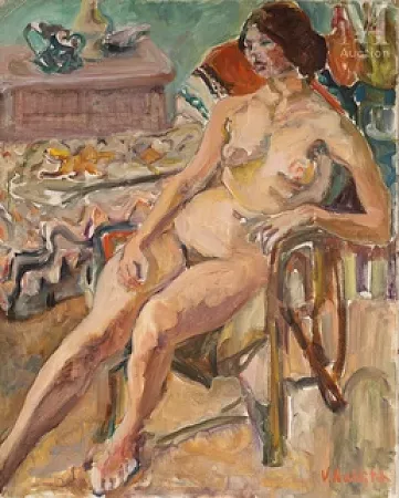 Modèle nu au fauteuil