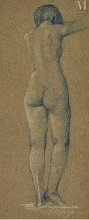 "Nude standing back view"