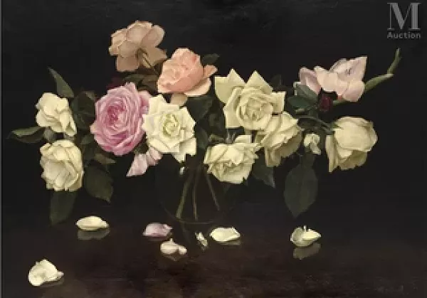 Roses sur fond noir