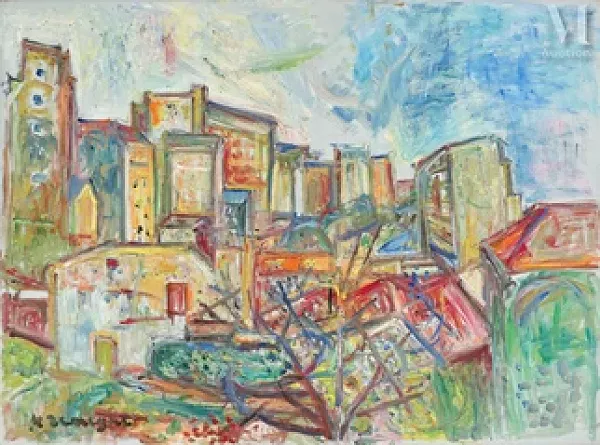 Vue depuis l'atelier du peintre à Paris