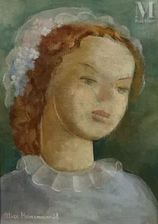 Portrait de jeune fille aux yeux verts