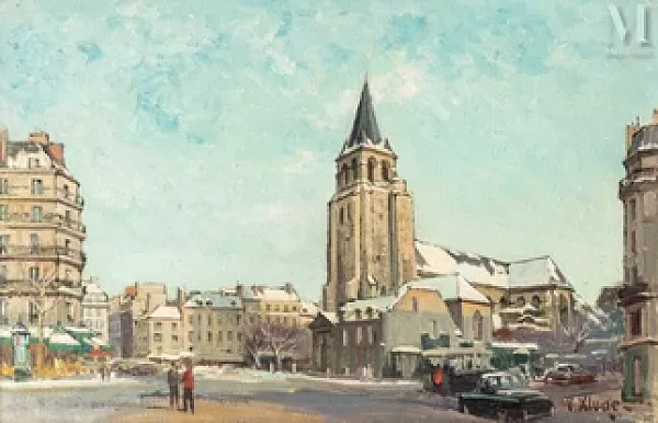 Saint Germain-des-Prés sous la neige