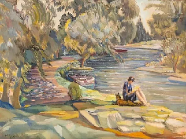 Lecture près de la rivière