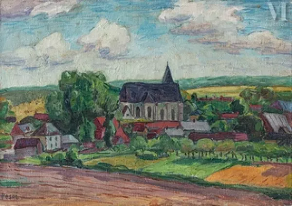 Paysage avec une église