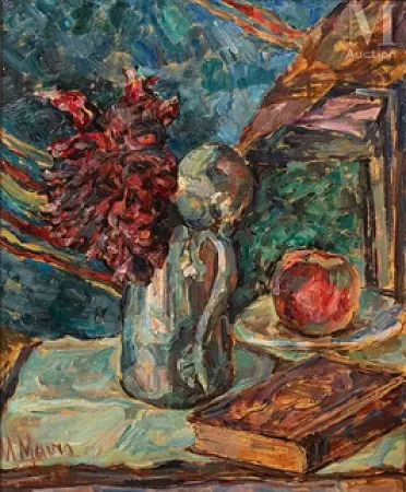 Composition au bouquet et au livre