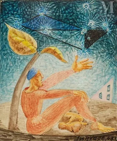 Personnage dans la nuit étoilée
