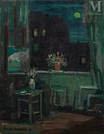 Intérieur de maison la nuit