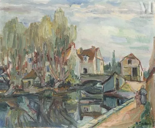 Villageois près de la rivière