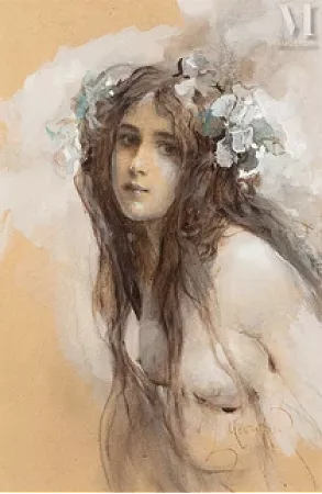 Jeune fille à la couronne de fleurs