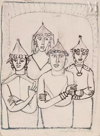 Personnages aux vêtements traditionnels