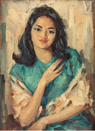 Portrait d’une jeune fille à la robe verte