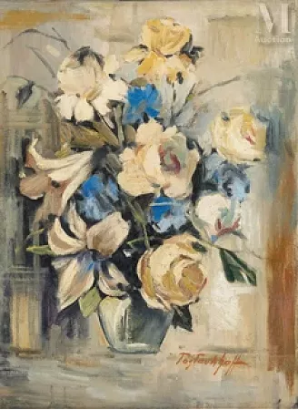 Bouquet composé de roses et de lys