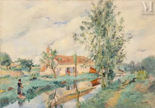 Femme en bord de rivière