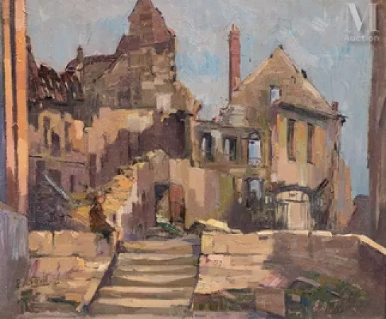 Ruines à Creil, 1914