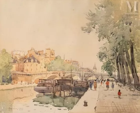 Promeneurs sur les quais de la Seine