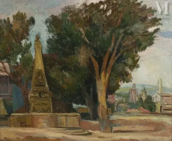 Fontaine et place en Provence