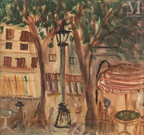 Figures à une terrasse de café, circa 1926