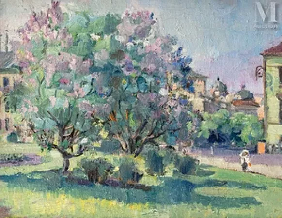 Lilas et personnage sur la rue Trubnaya