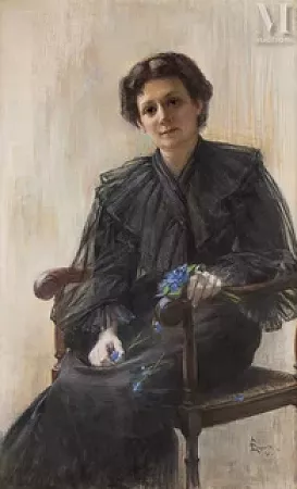 Femme au bouquet de violettes