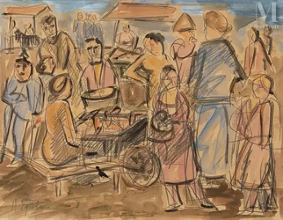 Scène de marché