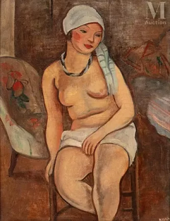 Jeune femme nue au turban