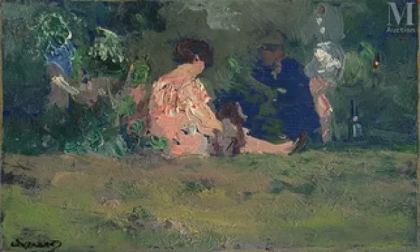 Femme assise dans un jardin